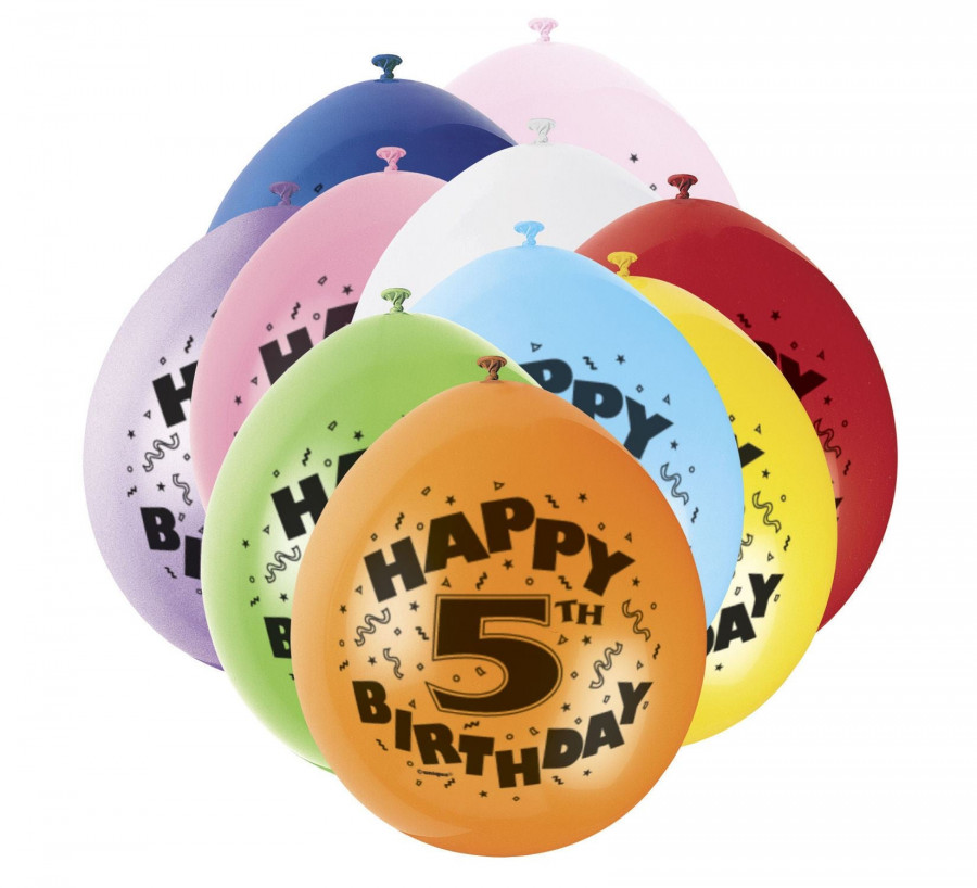 Click to view product details and reviews for 5th Birthday Latex Balloons 10 Pack.