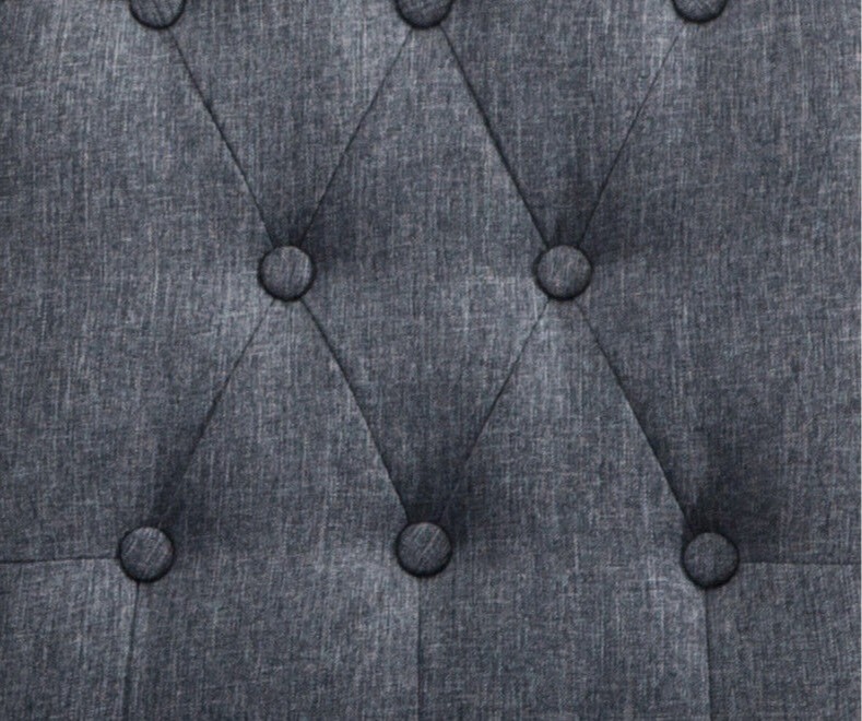 2x Lined Fabric Dining Chairs with Solid Wood Legs - Home or Restaurant