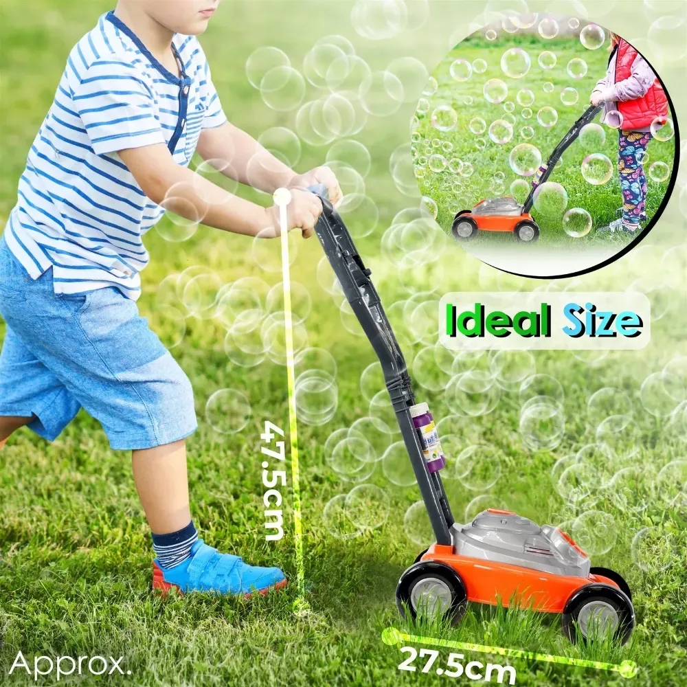 Push Bubble Mower Toy for Kids with Bubble Machine & 2 Bottles