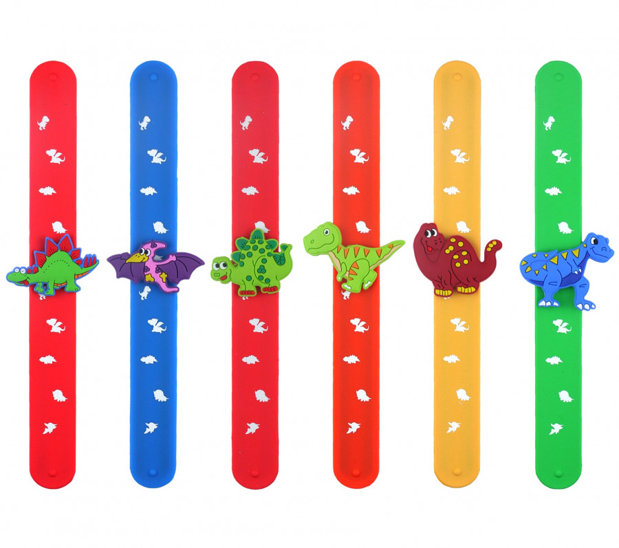 6 Dinosaur Snap Bracelets