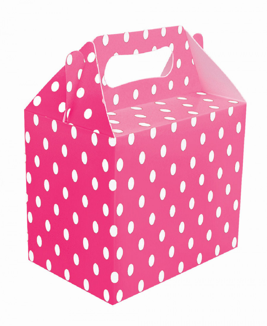 6 Hot Pink Polka Dot Boxes