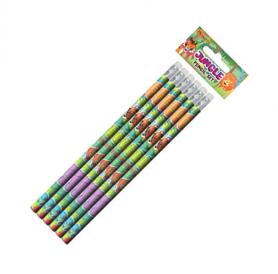 6 Jungle Animal Pencils