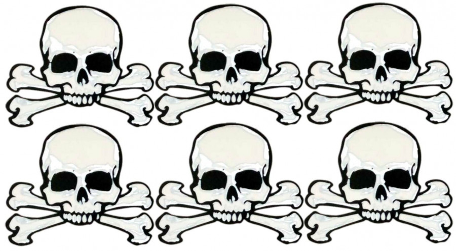 6 Skull & Bones Temporary Tattoos