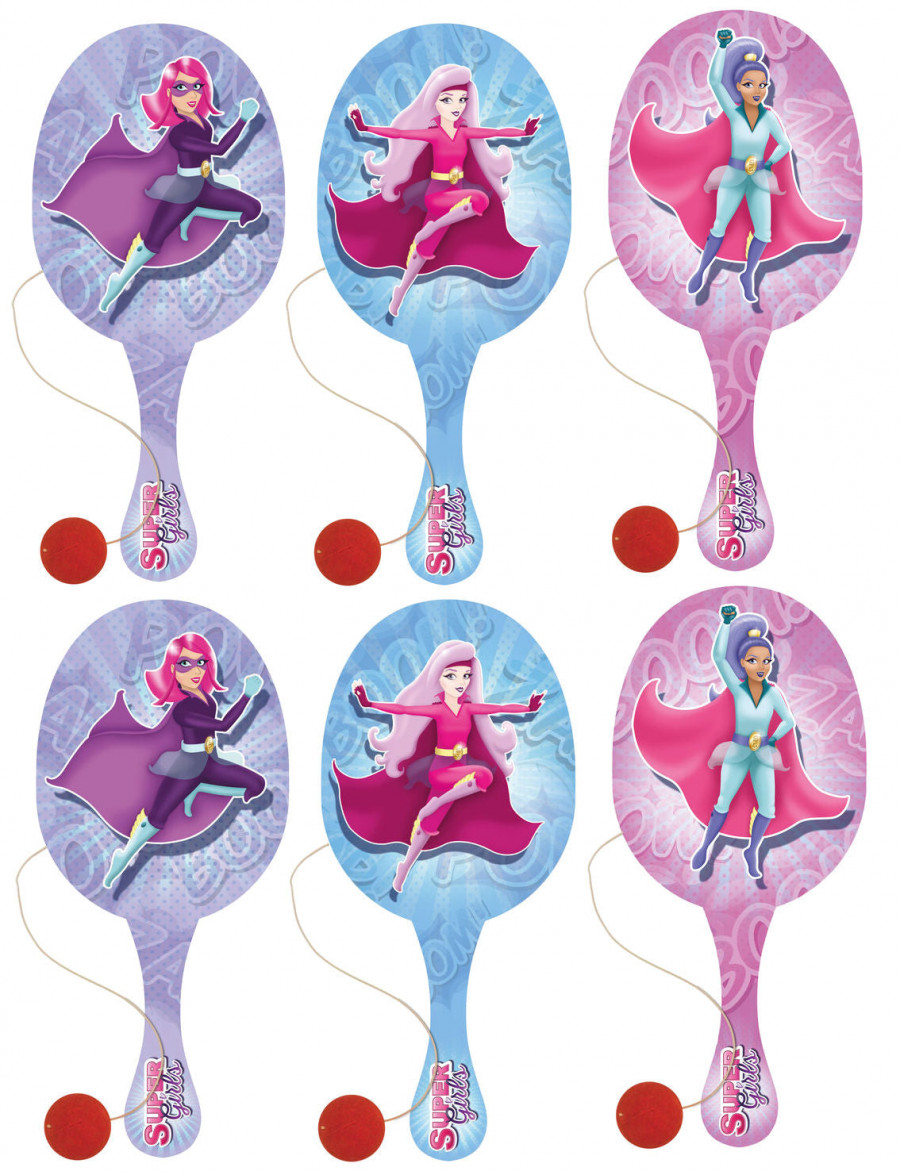 6 Super Girl Paddle Bats
