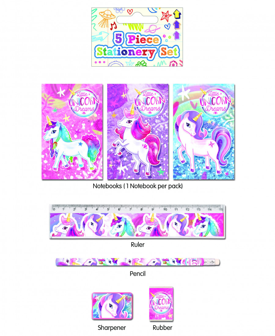 6 Unicorn Stationery Sets