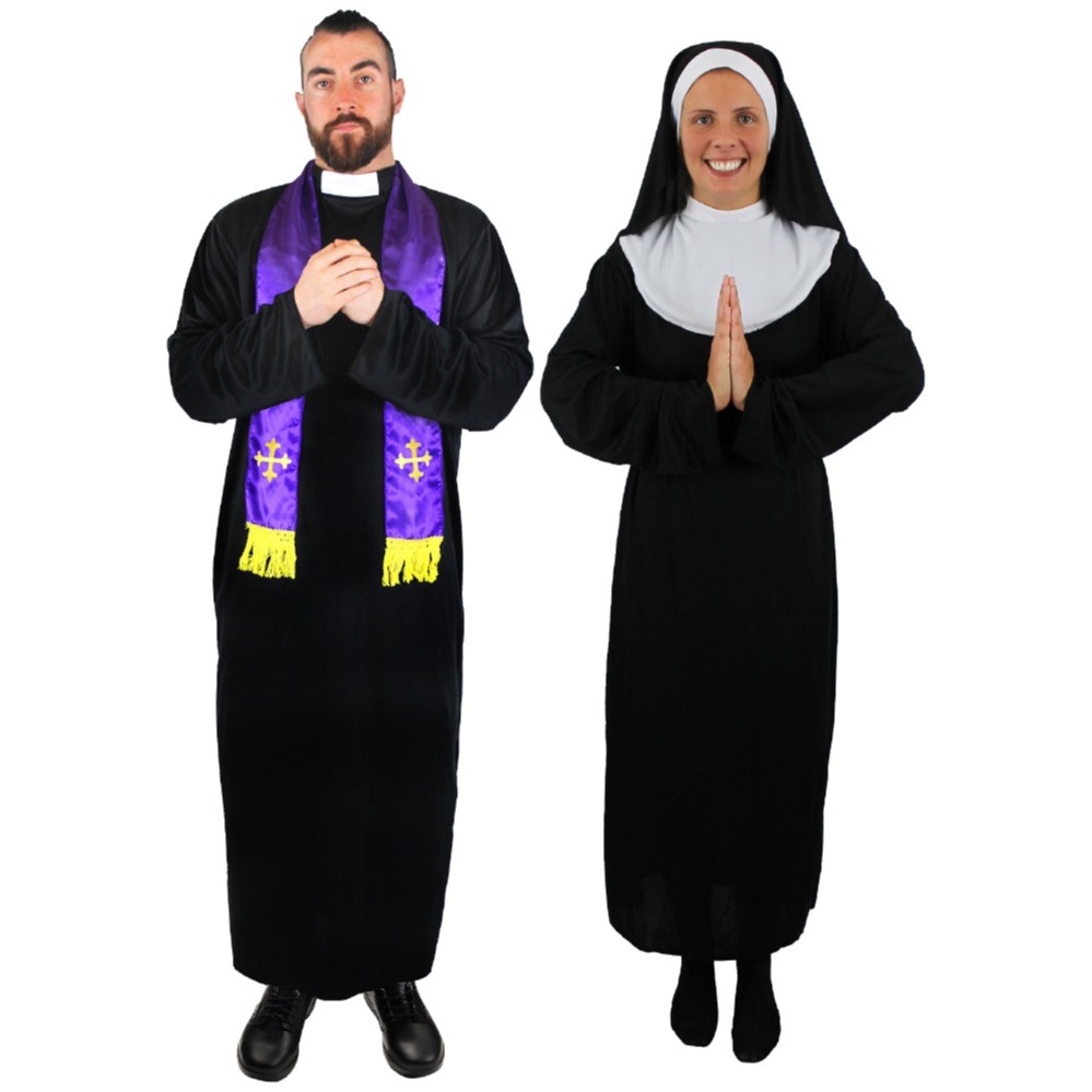 Adults Priest & Nun Couples Costume