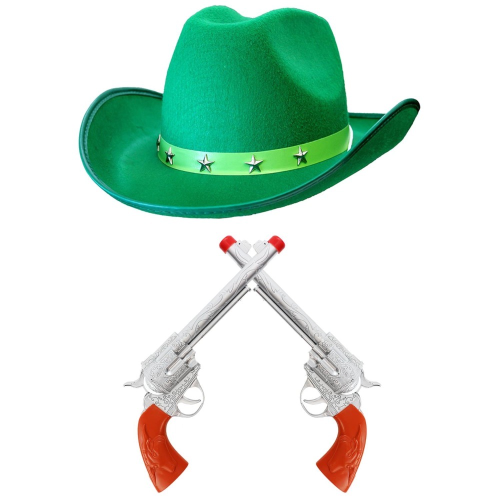 Click to view product details and reviews for Green Star Studded Cowboy Hat.