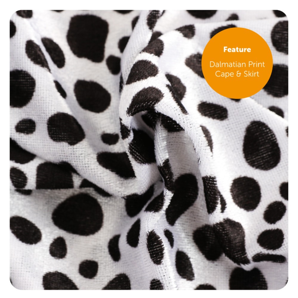 Child's Evil Dog Lady Costume - Gloves, Wig & Dalmatian Dog