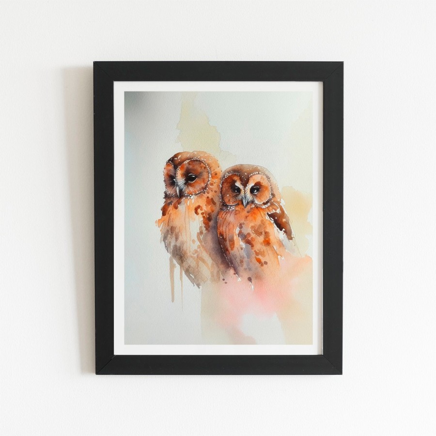 Click to view product details and reviews for Loving Tawny Owls Watercolour Art Prints 8 X 10 Black Frame.