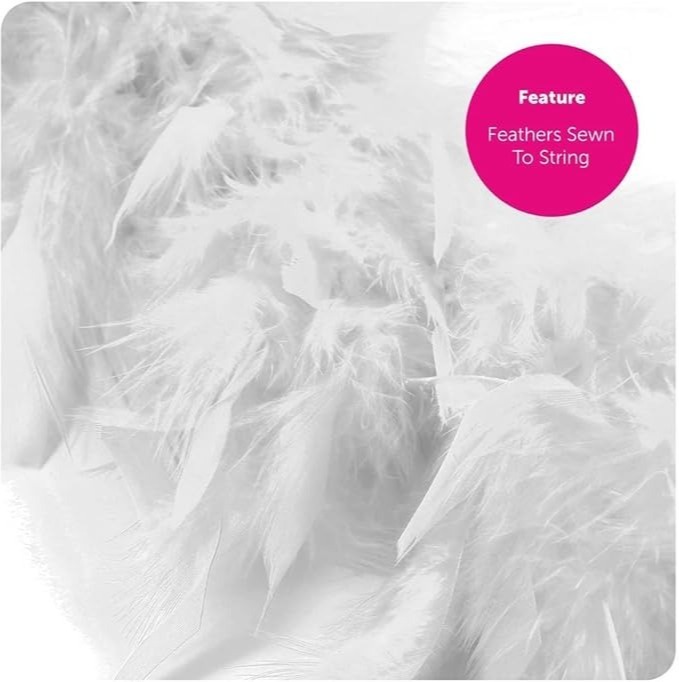 White Feather Boa Christmas Tree Decoration - Fluffy Festive Feather Tinsel