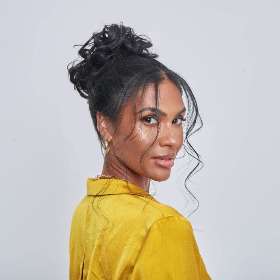 Click to view product details and reviews for Heat Resistant Curly Messy Hair Bun 6 Daylillies.