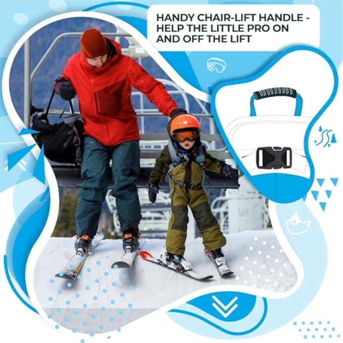 Sklon Ski and Snowboard Harness Trainer Backpack for Kids (Blue)