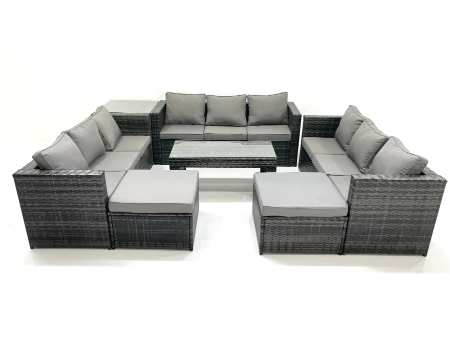 Click to view product details and reviews for Fimous Outdoor Garden Furniture Set 7 Pieces Rattan Sofa Set With Coffee Table 2 Big Footstools Side Table Dark Grey Mixed. Click to view product details and reviews for Fimous Outdoor Garden Furniture Set 7 Pieces Rattan Sofa Set With Coffee Table 2 Big Footstools Side Table Dark Grey Mixed.