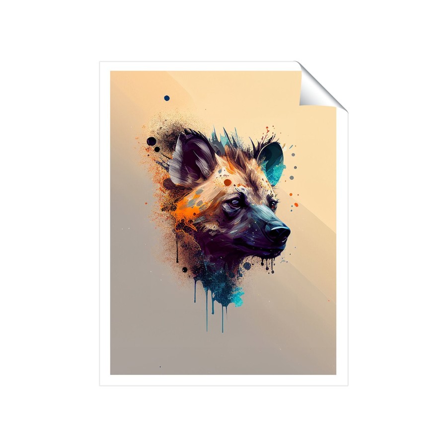 Click to view product details and reviews for Hyena Face Splashart Light Background Art Prints 8 X 10 No Frame.