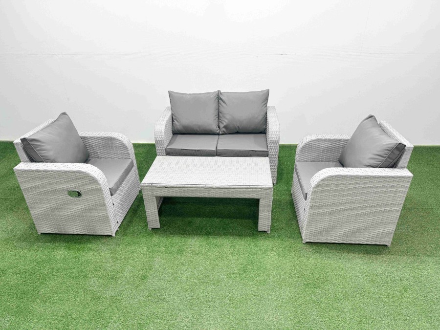 Click to view product details and reviews for Fimous Light Grey Pe Wicker Rattan Garden Furniture Set Sofa Set Reclining Adjustable Chair Oblong Coffee Table 4 Seater. Click to view product details and reviews for Fimous Light Grey Pe Wicker Rattan Garden Furniture Set Sofa Set Reclining Adjustable Chair Oblong Coffee Table 4 Seater.