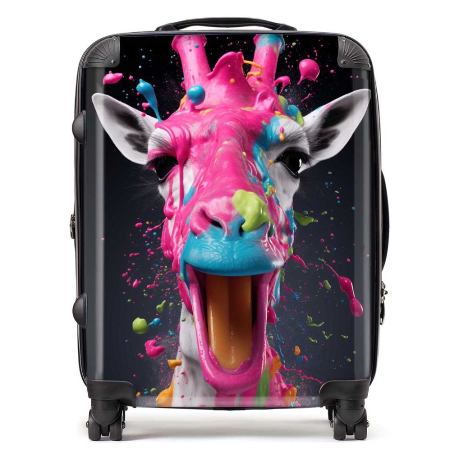 Click to view product details and reviews for Splashart Giraffe Face Pink Suitcase Large.