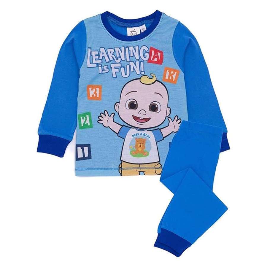 Click to view product details and reviews for Cocomelon Blue Long Sleeve Long Leg Pyjama Set Boys 12 18 Years Learning Is Fun Blue.