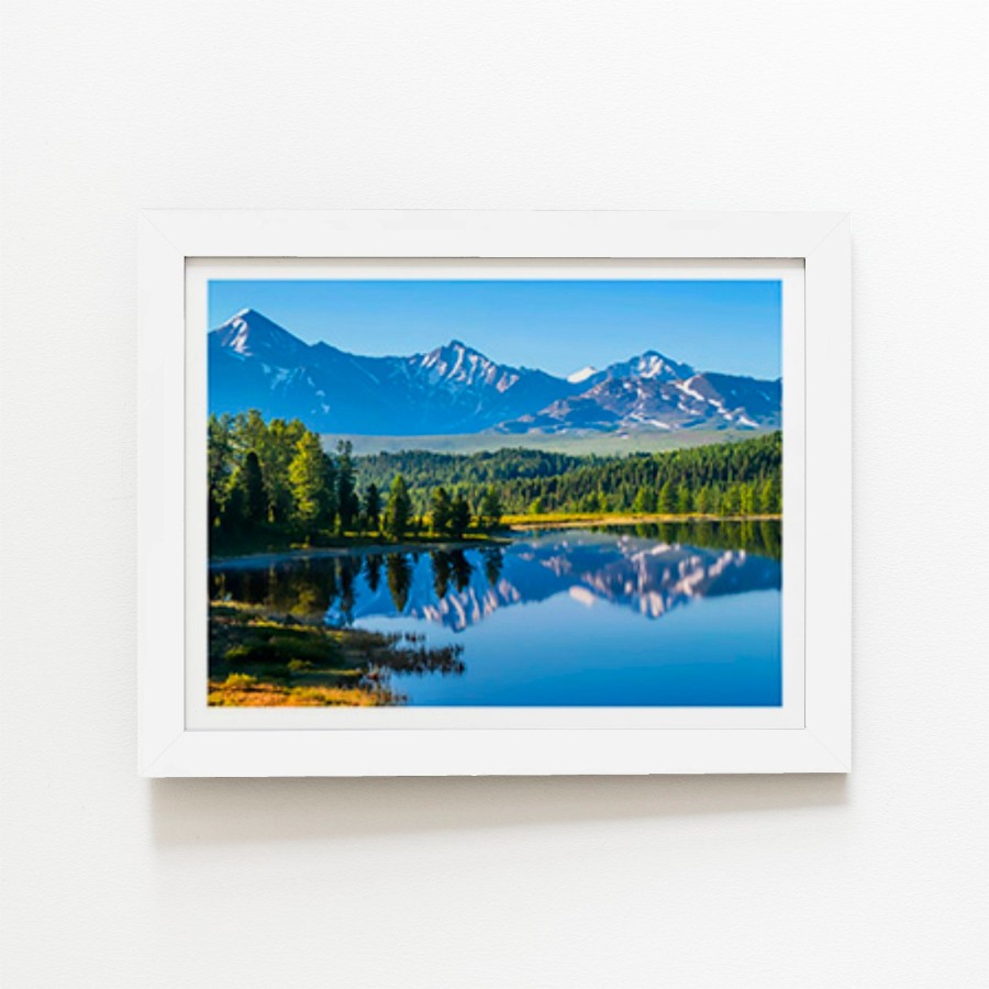 Click to view product details and reviews for Summer Mountain Lake Art Prints 12 X 16 Black Frame.
