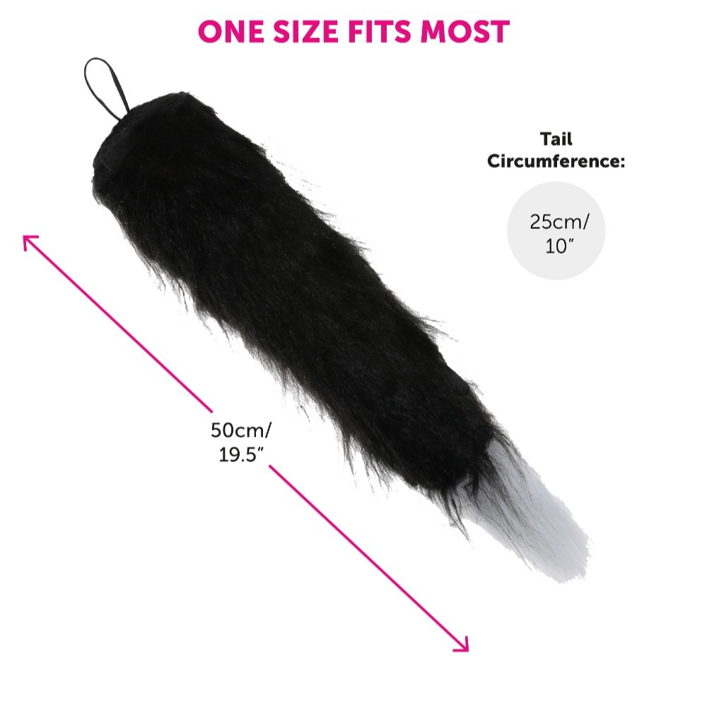 Adults Rebel Girl Costume Set | 4 Pcs | Plait Wig, Cat Ears, Thick Tail & Lantern