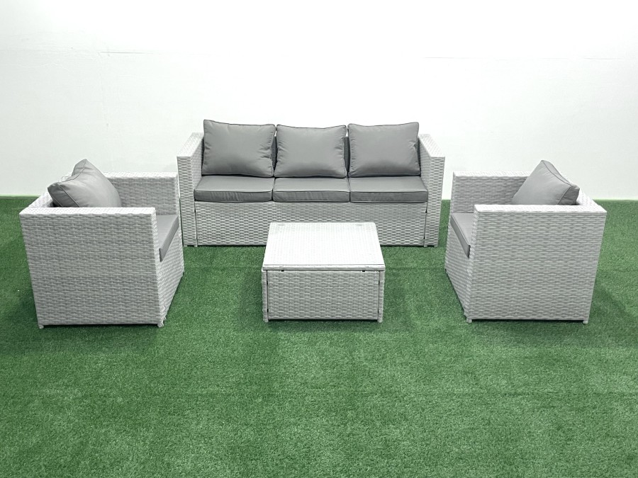 Click to view product details and reviews for Fimous 5 Seater Rattan Garden Furniture Set With 3 Seater Sofa 2 Chair Square Coffee Table Light Grey Mixed. Click to view product details and reviews for Fimous 5 Seater Rattan Garden Furniture Set With 3 Seater Sofa 2 Chair Square Coffee Table Light Grey Mixed.