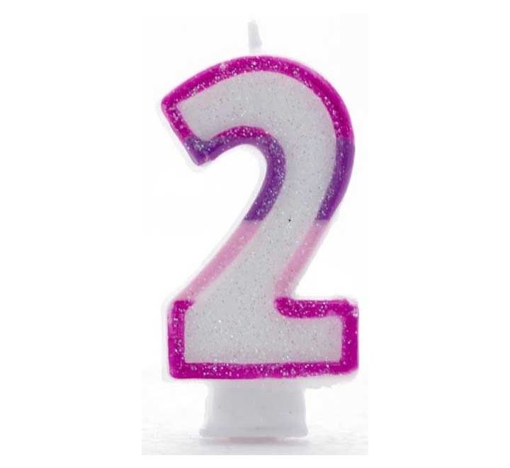Click to view product details and reviews for Pink Coloured Number 2 Candle.