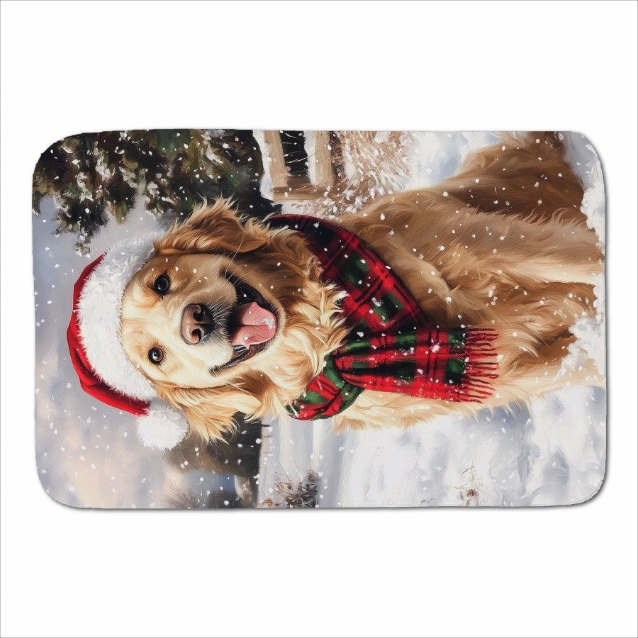 Christmas Golden Retriever Sherpa Blanket