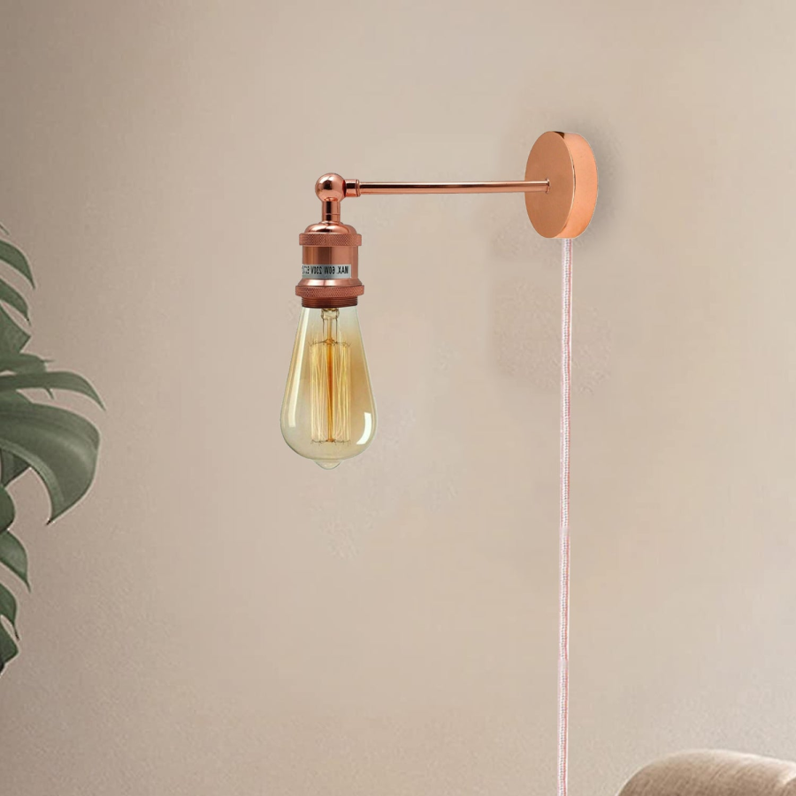 Click to view product details and reviews for Wall Plug In Lights Vintage Wall Sconce Lamp Rose Gold 1453.