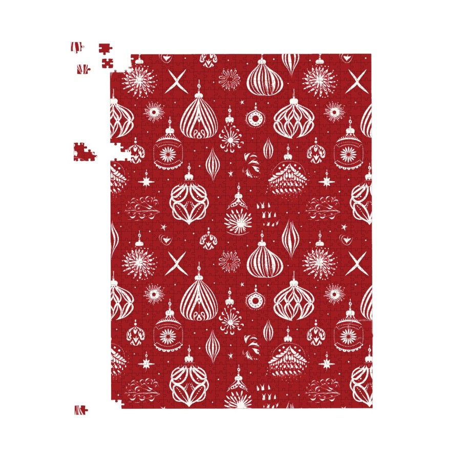 Red Christmas Decorations Pattern Jigsaw Puzzle 500 Piece