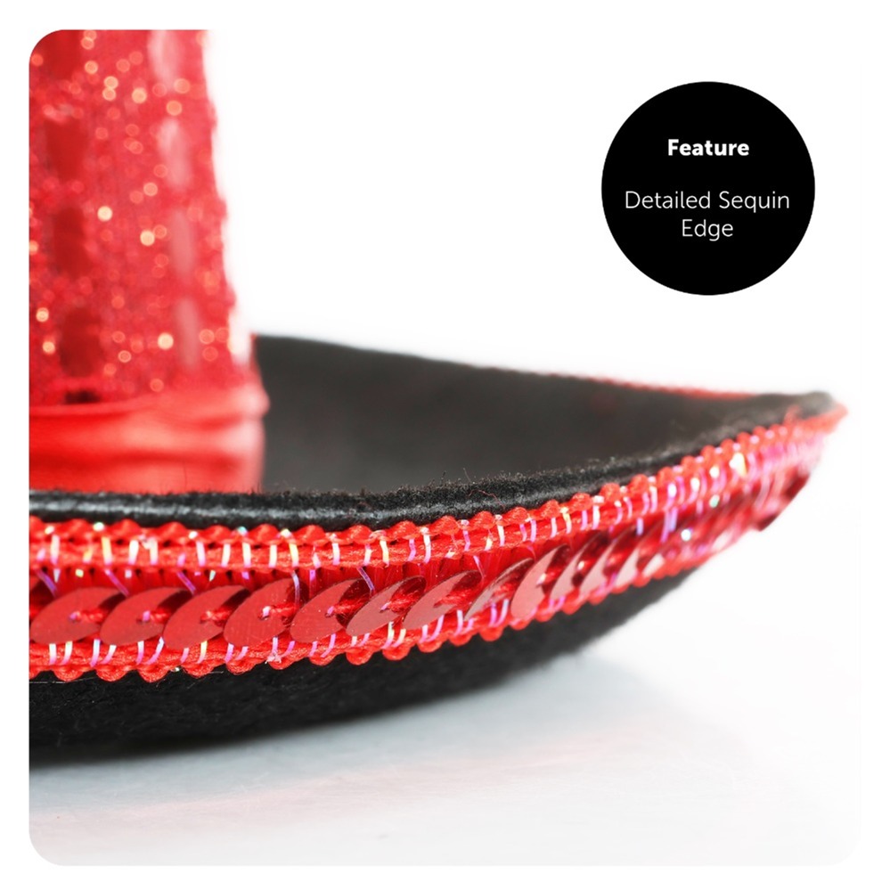 Childs Red Sequin Top Hat
