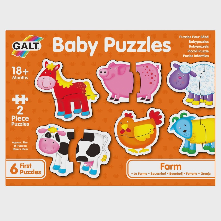 First Puzzles: Farm - 2 piece Jigsaw Puzzles for babies