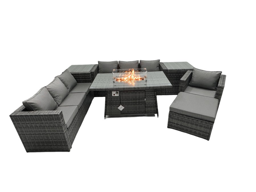 Click to view product details and reviews for Fimous Rattan Garden Furniture Firepit Dining Set 8 Seater Lounge Sofa Table Set With 2 Side Table Big Footstool. Click to view product details and reviews for Fimous Rattan Garden Furniture Firepit Dining Set 8 Seater Lounge Sofa Table Set With 2 Side Table Big Footstool.