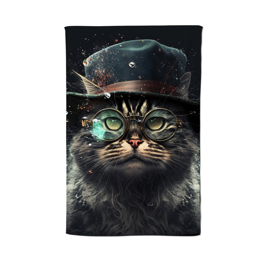 Click to view product details and reviews for Norwegian Forest Cat With Glasses Splashart Tea Towel.