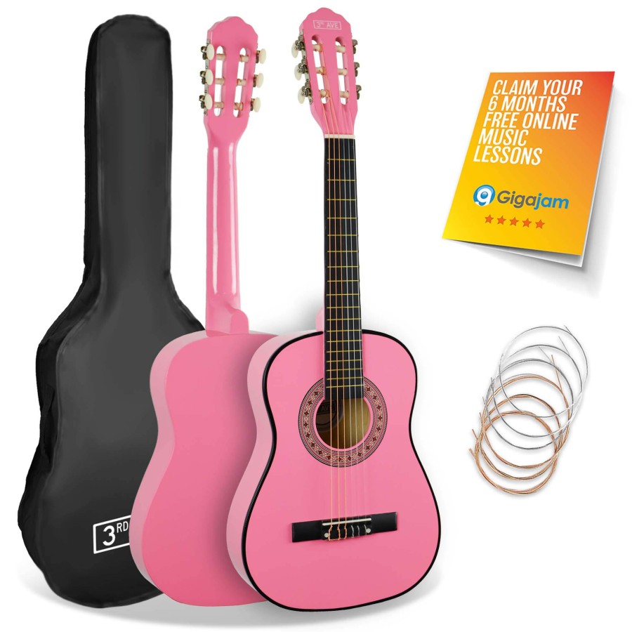 Click to view product details and reviews for 3rd Avenue 1 2 Size Classical Guitar Pack Pink.