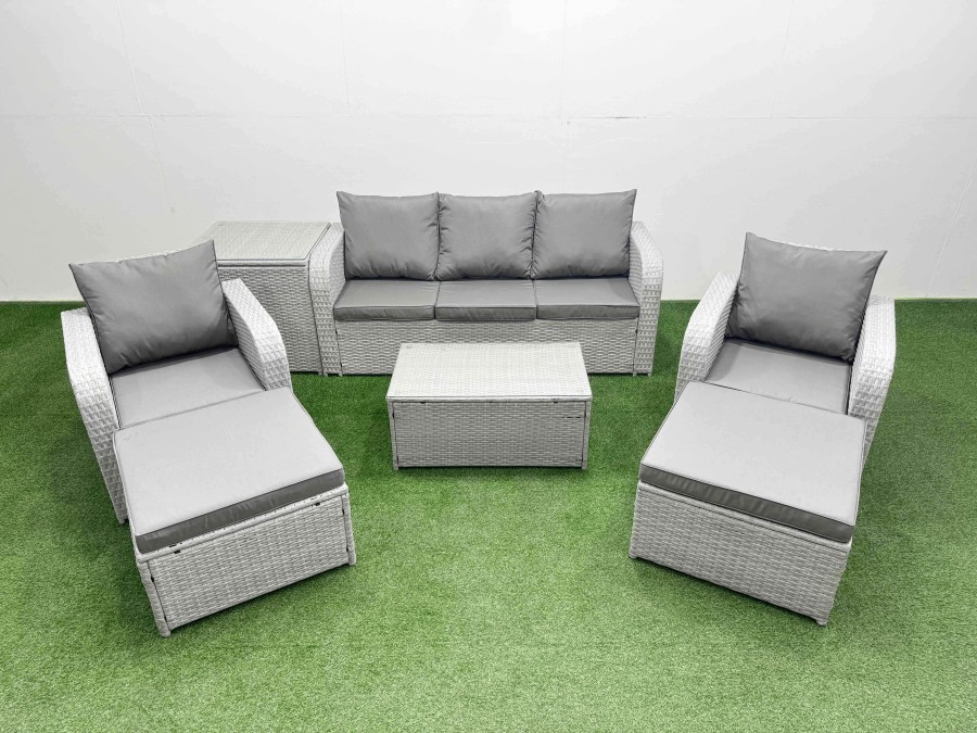 Click to view product details and reviews for Fimous Pe Rattan Garden Furniture Set Reclining Chair Sofa Lounge Sofa Set Oblong Coffee Table Side Table 2 Big Footstool Light Grey. Click to view product details and reviews for Fimous Pe Rattan Garden Furniture Set Reclining Chair Sofa Lounge Sofa Set Oblong Coffee Table Side Table 2 Big Footstool Light Grey.