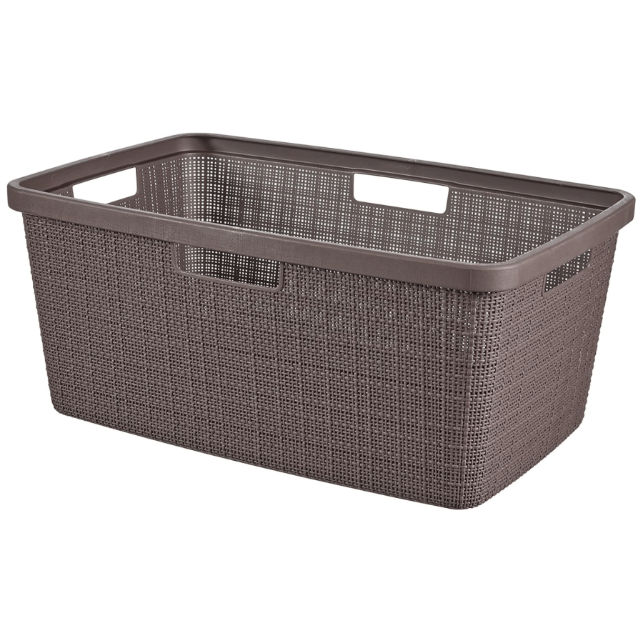 Curver Jute Rectangular Laundry Basket Woven Effect Recycled 46L