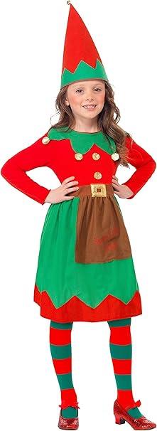 Click to view product details and reviews for Childs Christmas Santas Helper Elf Girl Fancy Dress Costume Kids Outfit Smiffys 10 12 Years Red Green.