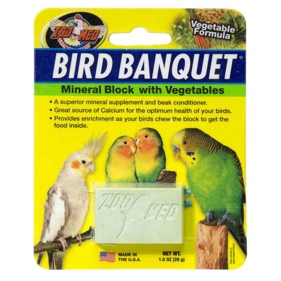 Click to view product details and reviews for Zoo Med Bird Banquet Mineral Block With Vegetables 28g.