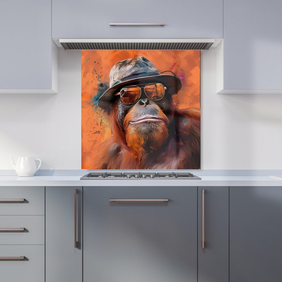 Click to view product details and reviews for Orangutan In Glasses Kitchen Splashback W600mm X H600mm.