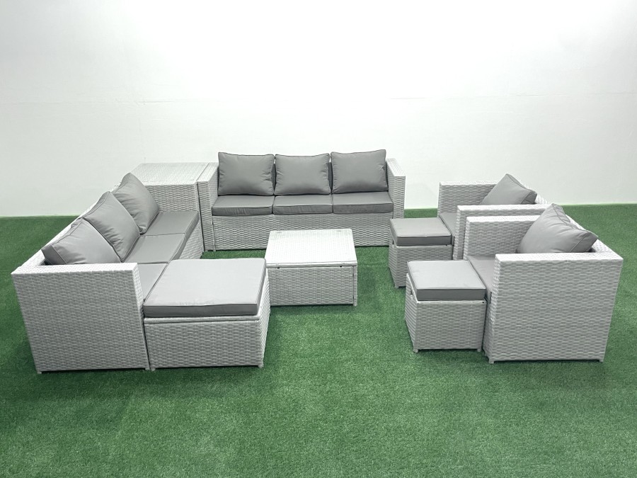 Click to view product details and reviews for Fimous Outdoor Rattan Sofa Garden Furniture Set With 2 Armchairs Square Coffee Table 3 Footstools Side Table Light Grey Mixed. Click to view product details and reviews for Fimous Outdoor Rattan Sofa Garden Furniture Set With 2 Armchairs Square Coffee Table 3 Footstools Side Table Light Grey Mixed.
