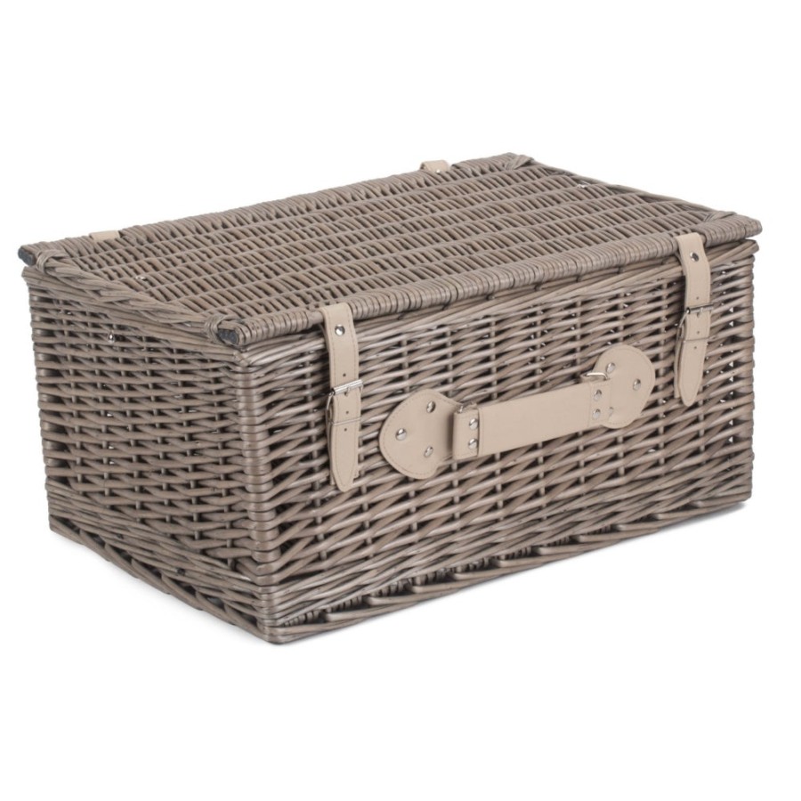Red Hamper 56Cm Antique Wash Picnic Wicker Basket - Unlined