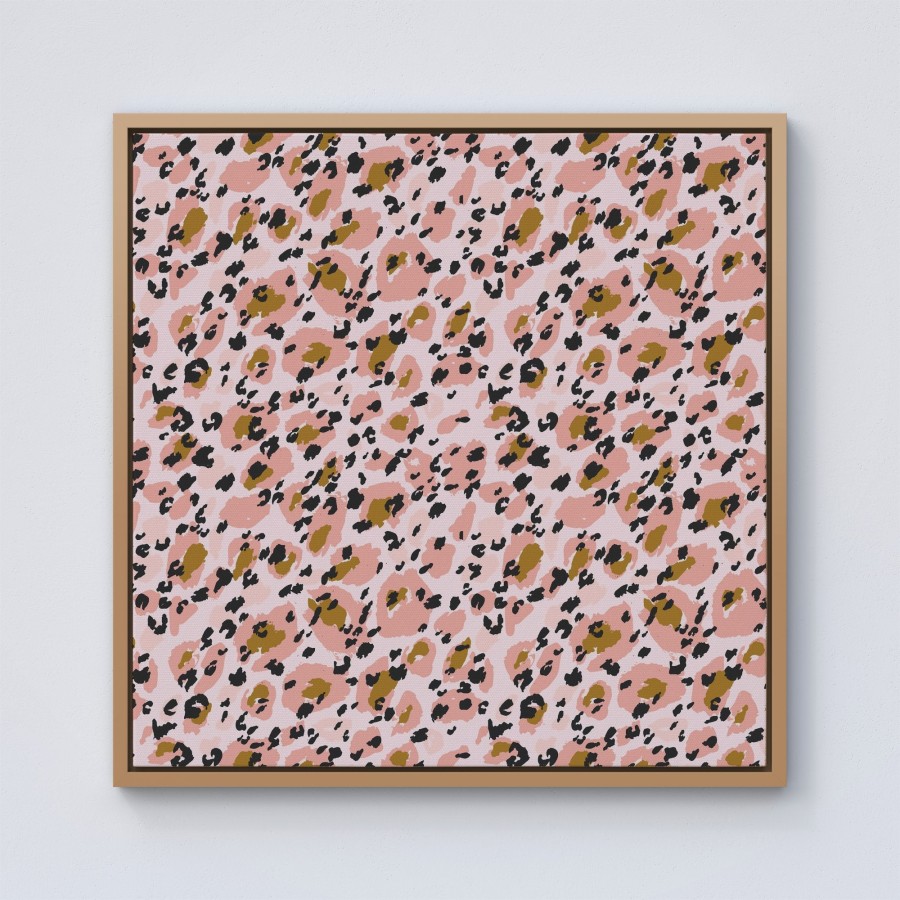 Click to view product details and reviews for Hand Drawn Pink Leopard Print Framed Canvas 10 X 10 Pine.
