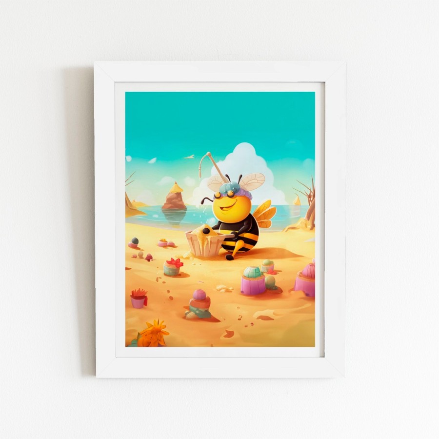 Click to view product details and reviews for Bumblebee On A Beach Holiday Art Prints 8 X 10 White Frame.