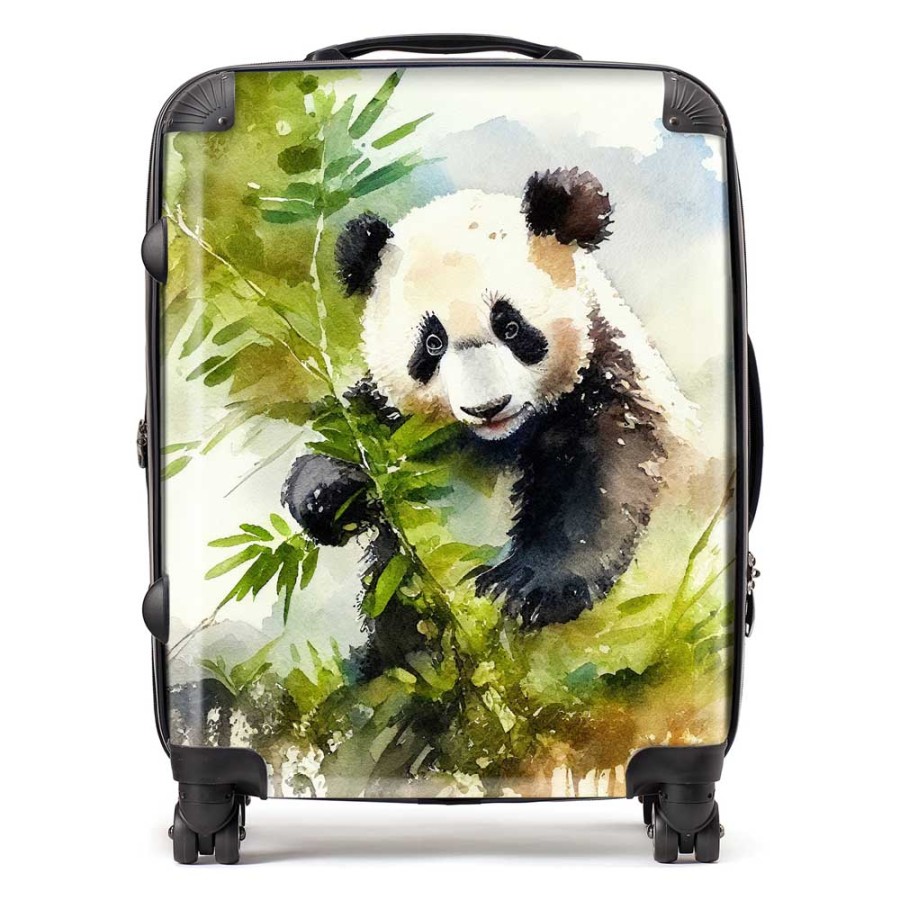 Click to view product details and reviews for Panda Eating Bamboo Watercolour Suitcase Large.