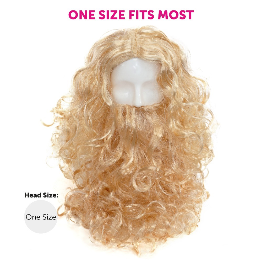 Long Blonde Wig & Beard Set