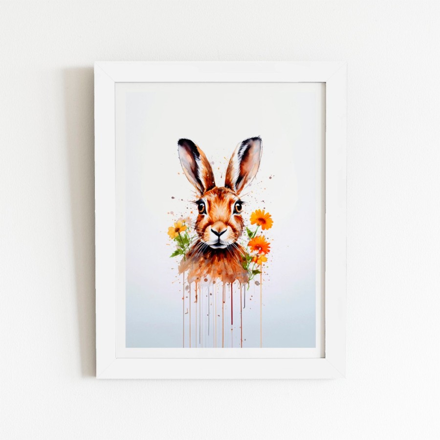 Click to view product details and reviews for Watercolour Hare And Daisies Art Prints 8 X 10 White Frame.