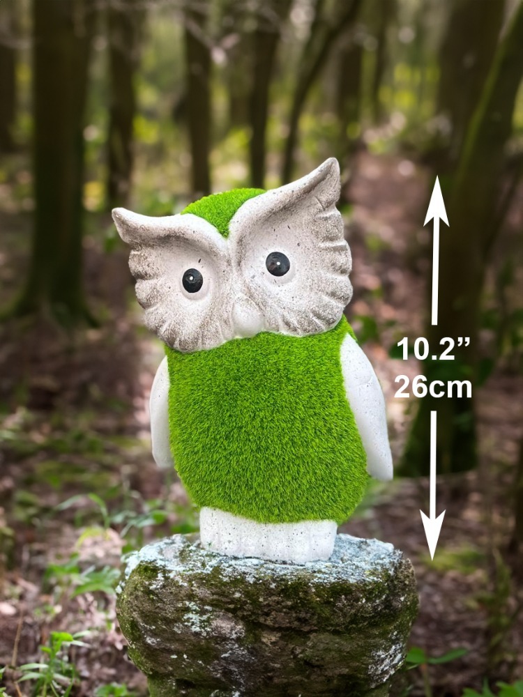 Flocked Wise Owl Garden Ornament