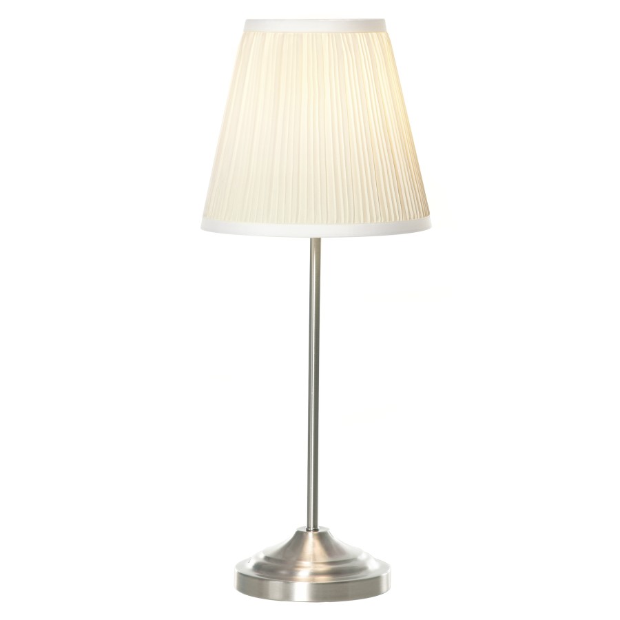 Click to view product details and reviews for Homcom Modern Table Lamp With Pleated Fabric Shade For Bedside Sofa Side.