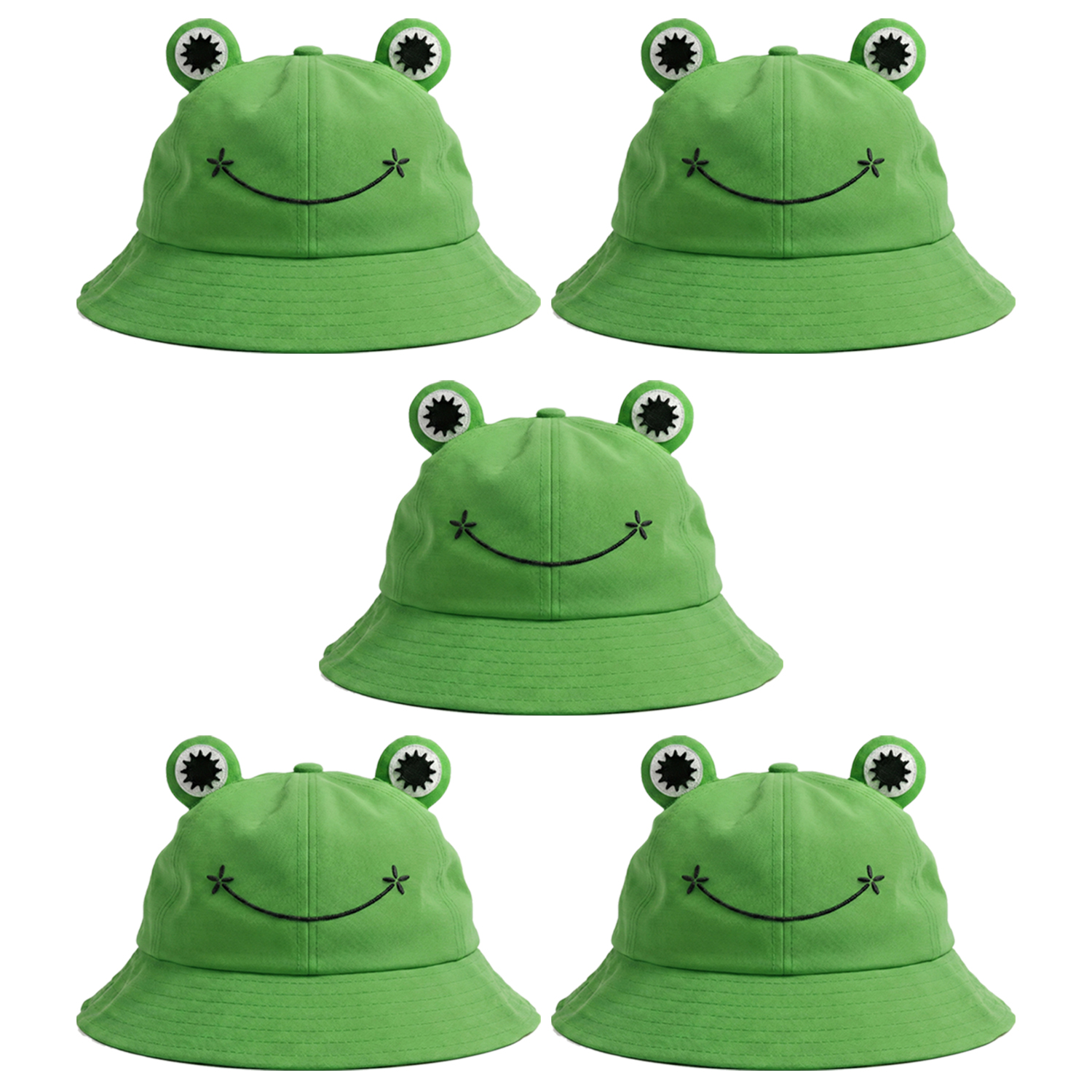 Click to view product details and reviews for Green Frog Bucket Hat Music Tour Festival Stylish Together Fancy Dress Costume Accessory Pack Of 5.