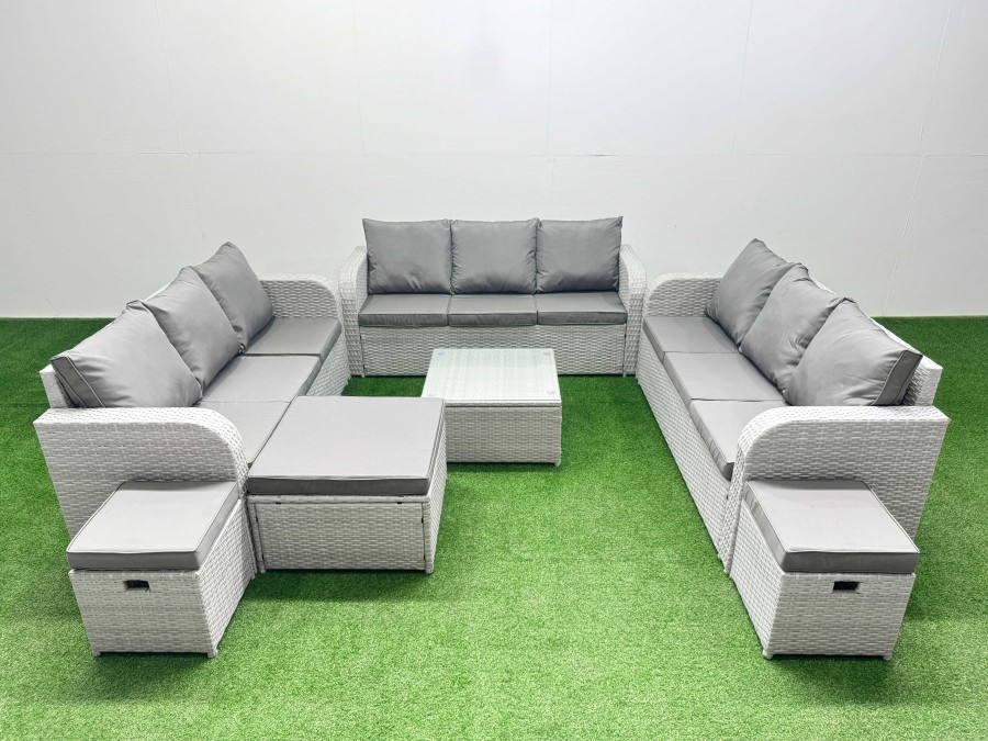 Click to view product details and reviews for Fimous Pe Rattan Lounge Sofa Set 12 Seater Outdoor Garden Furniture Set With Square Coffee Table 3 Seater Sofa 3 Stools Light Grey. Click to view product details and reviews for Fimous Pe Rattan Lounge Sofa Set 12 Seater Outdoor Garden Furniture Set With Square Coffee Table 3 Seater Sofa 3 Stools Light Grey.