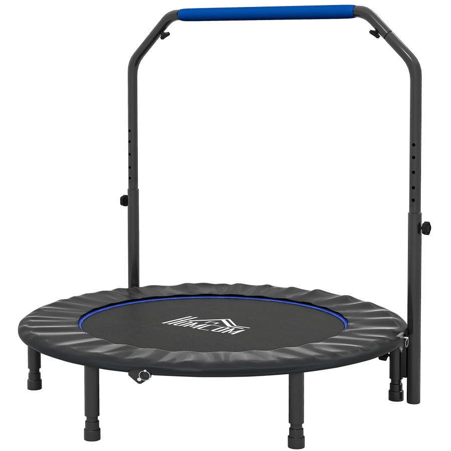 HOMCOM 48"" Foldable Mini Fitness Trampoline w/ Foam Handle, Blue